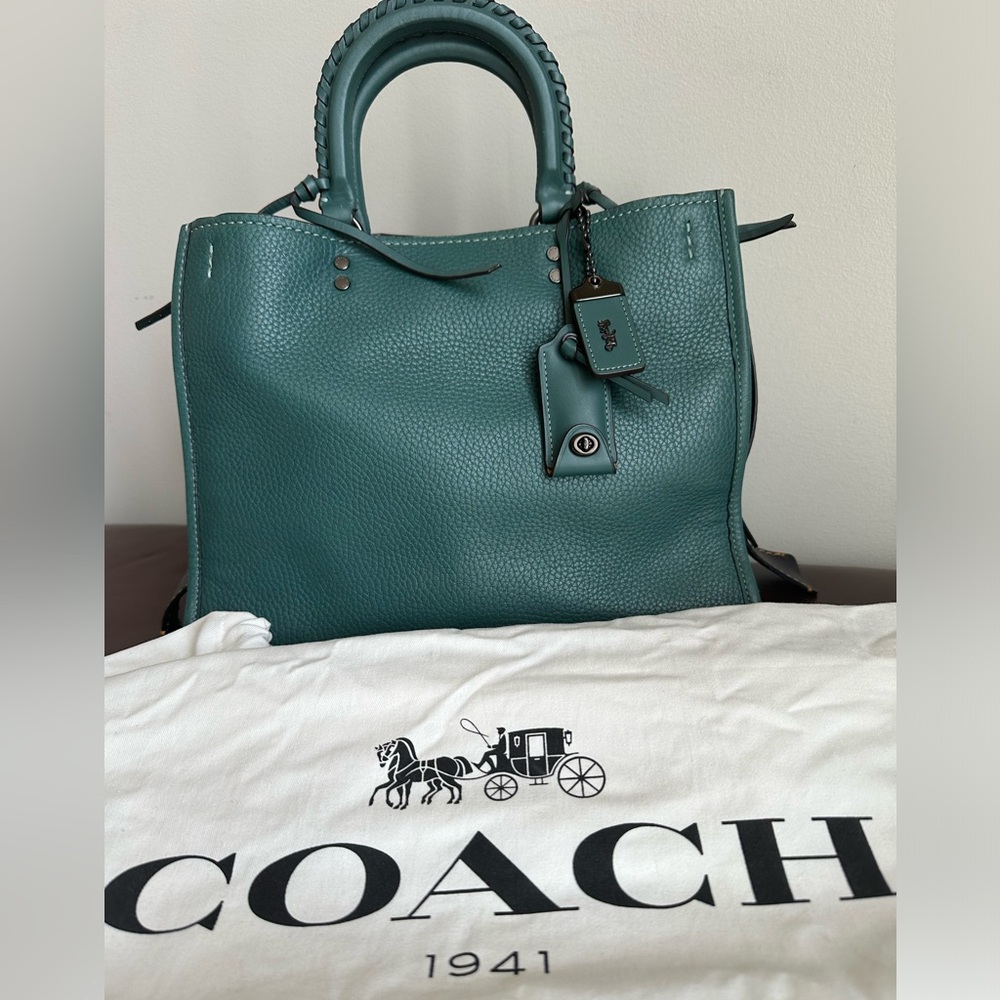 Coach Rogue 1941 Whipstitch Handle Turquoise 30